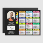 2026 Kalender Modernes Business Foto Logo Magnetic Magnetkarte (Vorne/Hinten)