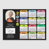2026 Kalender Modernes Business Foto Logo Magnetic Magnetkarte (Vorderseite)