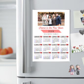 2026 Kalender Modernes Foto der rosa Familie Magne Magnetkarte