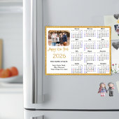 2026 Kalender Modernes Gold Glitzer Foto Magnetic Magnetkarte