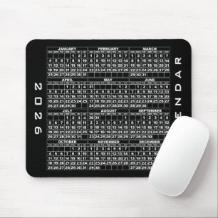 2026 Kalender Mousepad Black