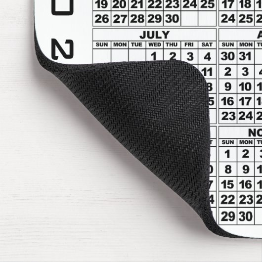 2026 Kalender Mousepad White (Ecke)