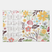2026 Kalender Multicolor Handgezeichnete Blüte Geschirrtuch (Horizontal)