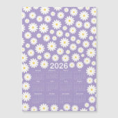 2026 Kalender - Muster der Daisy-Blume Magnetkarte (Vorderseite)