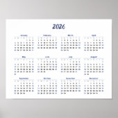 2026 Kalender nach Monat Zuhause School Office Wal Poster (Vorne)