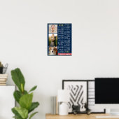 2026 Kalender Navy Coral Gold Familienfoto-Collage Poster (Heimbüro)