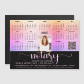 2026 Kalender Notary Black Pink QR Code Magnet (Vorne/Hinten)