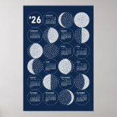 2026 Kalender Poster Moon Phasen Sashiko (Vorne)