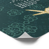 2026 Kalender Poster Origami Krane Grün und Gold (Ecke)