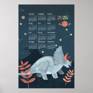 2026 Kalender-Poster-Triceratops Poster