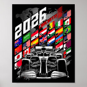 2026 Kalender Rennstreckenplan Orte  Poster