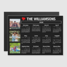 2026 Kalender Schwarz-Weiß-Foto-Collage-Magnet