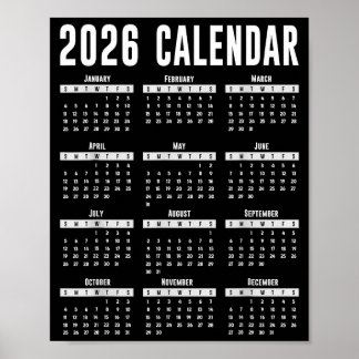 2026 Kalender-Shirt 26 Kalender 2026  Poster