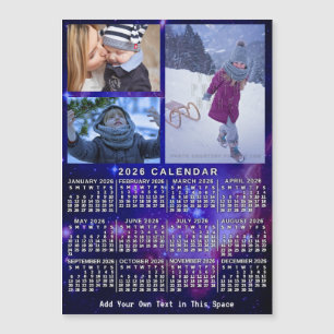 2026 Kalender Space Nebula 3 Benutzerdefinierte Fo Magnetkarte