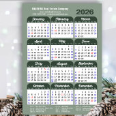 2026 Kalender Überblick Green Simple Business Magn Magnetkarte