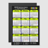 2026 Kalender US-Urlaub Green Corporate Magnetic Magnetkarte (Vorne/Hinten)