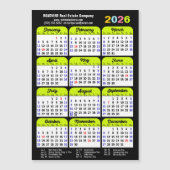 2026 Kalender US-Urlaub Green Corporate Magnetic Magnetkarte (Vorderseite)