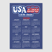 2026 Kalender USA 250 Amerikas Geburtstag 1776-202 Magnetkarte (Vorderseite)