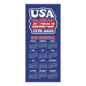 2026 Kalender USA 250 Amerikas Geburtstag 1776-202 Werbekarte (Vorne)