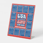 2026 Kalender - USA 250 Red White Blue Sockelschild (Vorderseite)