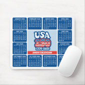 2026 Kalender - USA 250 Rot Weiß Blau Mousepad (Mit Mouse)