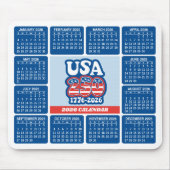 2026 Kalender - USA 250 Rot Weiß Blau Mousepad (Vorne)