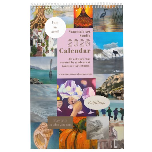 2026 Kalender Vanessas Kunststudio Schülerarbeiten (Titelbild)