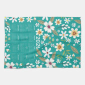 2026 Kalender: Weißes Muster Geschirrtuch (Horizontal)