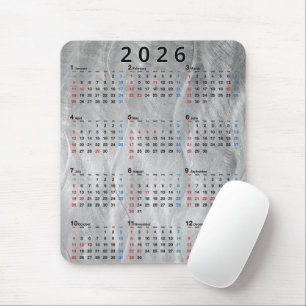 2026 Kalender Wellige gebürstete Stahl Abstrakte Mousepad