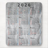 2026 Kalender Wellige gebürstete Stahl Abstrakte Mousepad (Vorne)