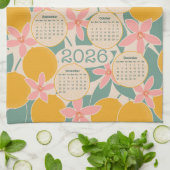 2026 Kalender - Zitrusfrüchte & Blüten Geschirrtuch (Gefaltet)