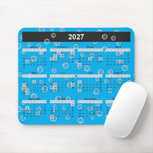 2026 Kalenderblasen auf dem Wasser Mousepad (Mit Mouse)