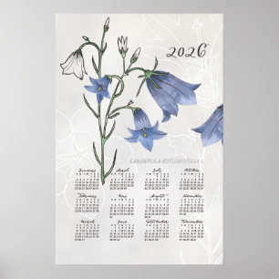 2026-Kalenderposter Botanische Glockenblume Poster