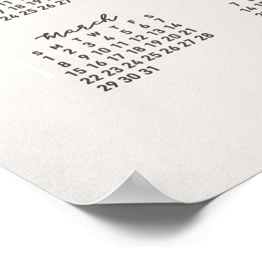 2026 Kalenderposter Botanische Rose Poster (Ecke)