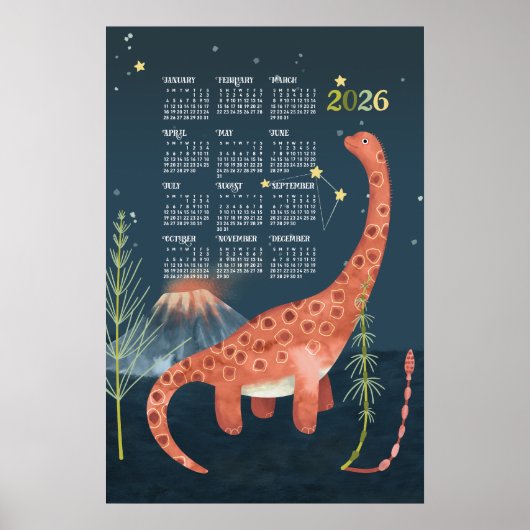 2026 Kalenderposter Brachiosaurus Poster (Vorne)