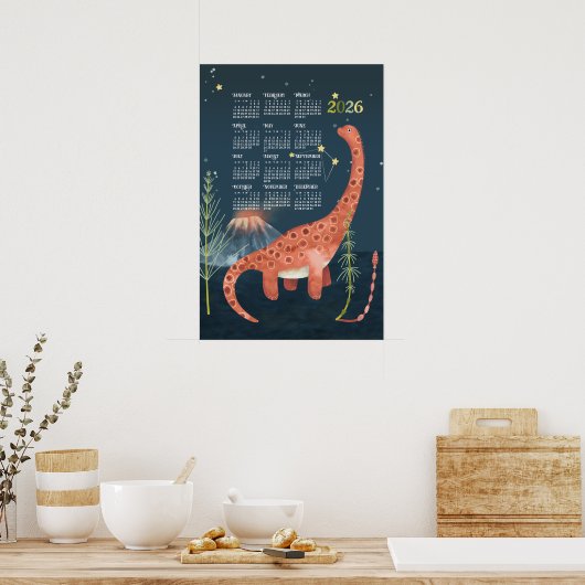 2026 Kalenderposter Brachiosaurus Poster (Küche)