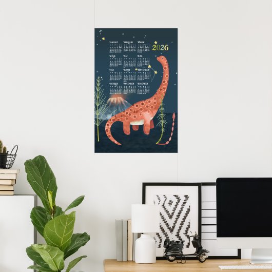 2026 Kalenderposter Brachiosaurus Poster (Heimbüro)