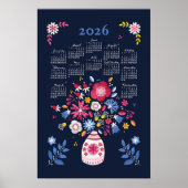 2026 Kalenderposter Folksy Bouquet Poster (Vorne)