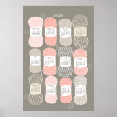2026 Kalenderposter Knitting Beige und Rose Poster (Vorne)