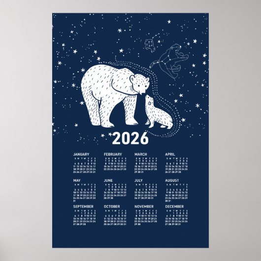 2026 Kalenderposter Polar Bären Kiss Poster (Vorne)
