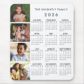 2026 Kalenderreihe 4 Foto Personalisiert Mousepad (Vorne)