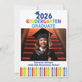 2026 Kindergarten Custom Kids Photo Graduation Ankündigung (Vorderseite)