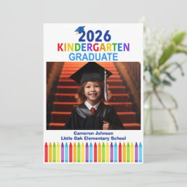 2026 Kindergarten Custom Kids Photo Graduation Ankündigung