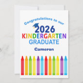 2026 Kindergarten Graduate Custom Cute Graduation Karte (Vorderseite)