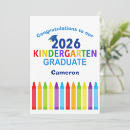 2026 Kindergarten Graduate Custom Cute Graduation Karte