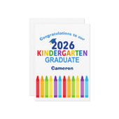 2026 Kindergarten Graduate Custom Cute Graduation Karte (Vorderseite/Rückseite Beispiel)