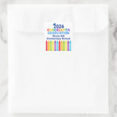 2026 Kindergarten Graduation Custom School Party Quadratischer Aufkleber (Tasche)
