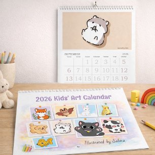 2026 Kinderzeichnungen-Kalender, Salmas süße Tiere Kalender