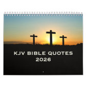 2026 KJV Bible Scripture Three Crosses Church Kalender (Titelbild)