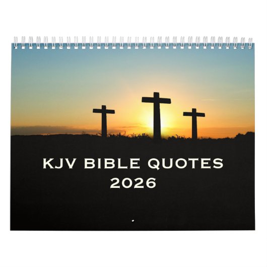 2026 KJV Bible Scripture Three Crosses Church Kalender (Titelbild)